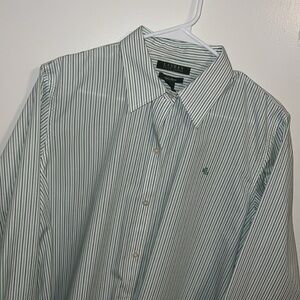 Lauren by Ralph Lauren XL Striped Non-iron Dress shirt MSRP 95